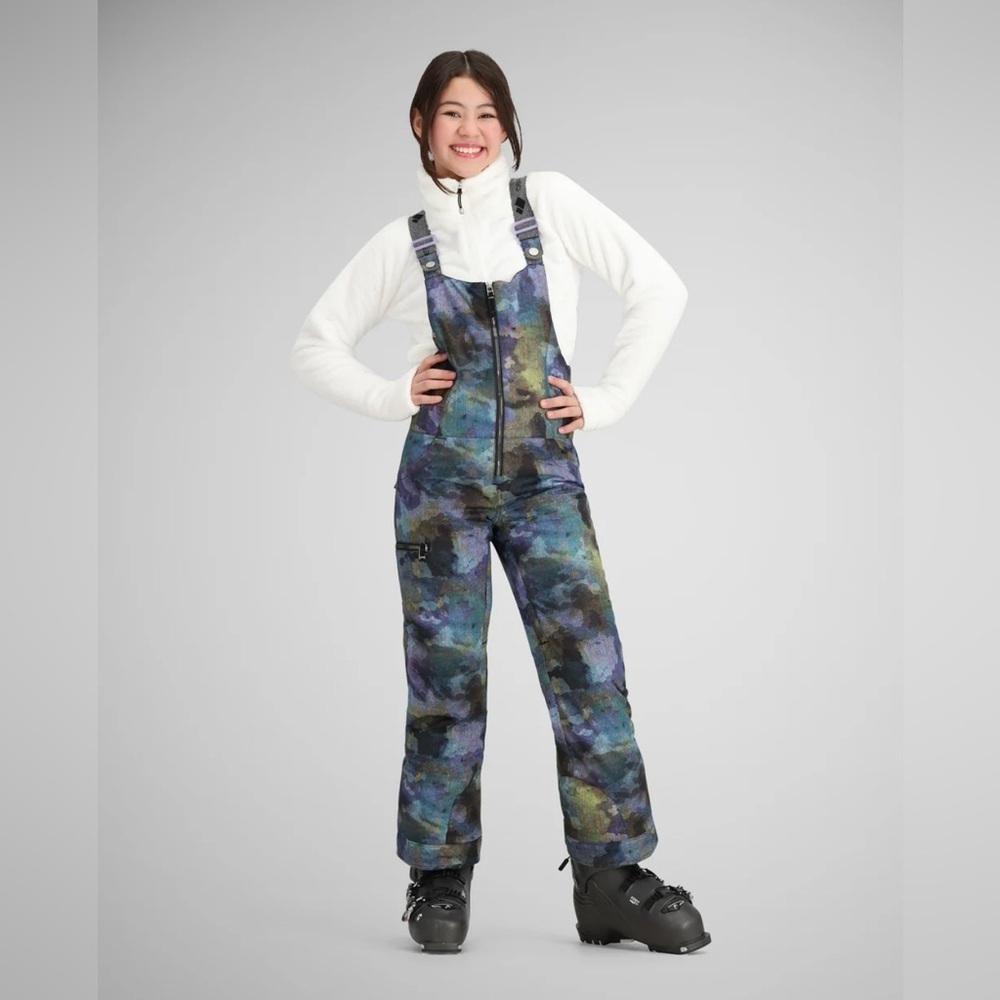 Obermeyer Girls' Anya Bib Snow Pants - Now You See Me Print, Winter Ski Gear